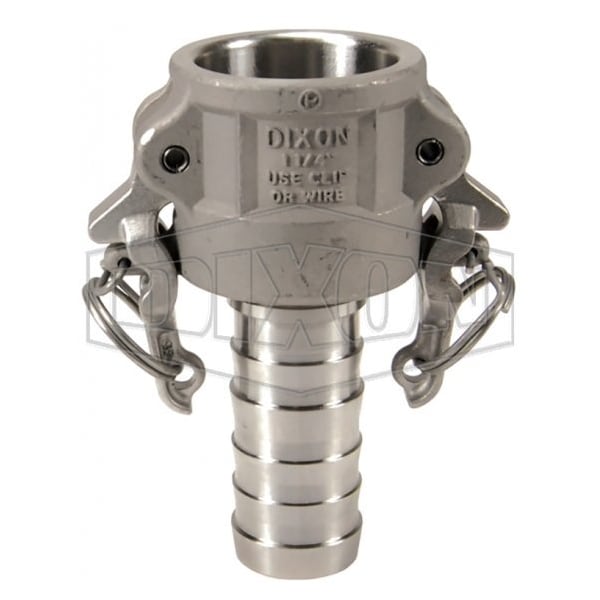 Boss-Lock Type-C Cam and Groove Coupler, 1-1/4 in Nominal, Female Coupler x Hose Shank End Style, D